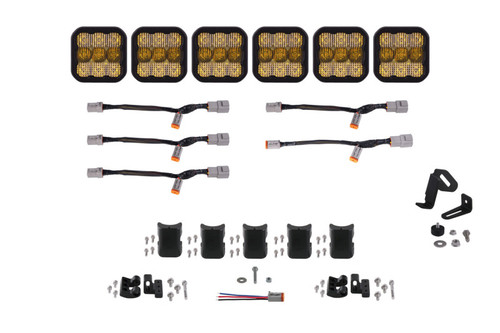 Diode Dynamics SS5 Pro Universal CrossLink 6-Pod Lightbar - Yellow Combo - DD7245 Photo - Primary