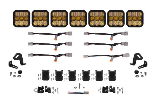 Diode Dynamics SS5 Pro Universal CrossLink 7-Pod Lightbar - Yellow Combo - DD7247 Photo - Primary