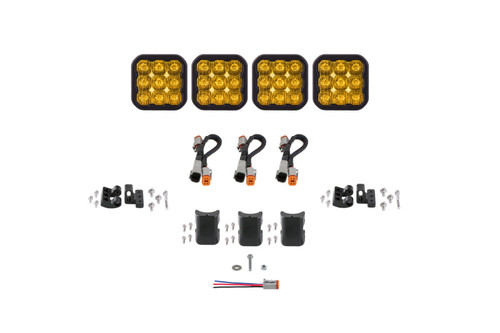 Diode Dynamics SS5 Pro Universal CrossLink 4-Pod Lightbar - Yellow Driving - DD7253 Photo - Primary