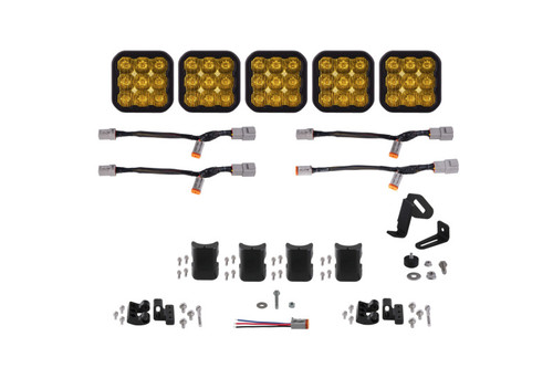 Diode Dynamics SS5 Pro Universal CrossLink 5-Pod Lightbar - Yellow Driving - DD7255 Photo - Primary