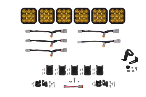 Diode Dynamics SS5 Pro Universal CrossLink 6-Pod Lightbar - Yellow Driving - DD7257 Photo - Primary