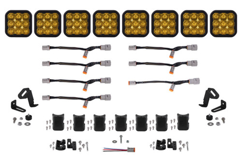 Diode Dynamics SS5 Pro Universal CrossLink 8-Pod Lightbar - Yellow Driving - DD7261 Photo - Primary