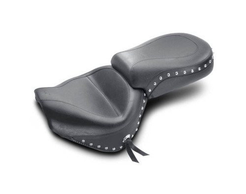 Mustang 99-15 Yamaha Road Star 1600, 1700 Wide Touring 2PC Seat w/Studs - Black - 75216 Photo - Primary