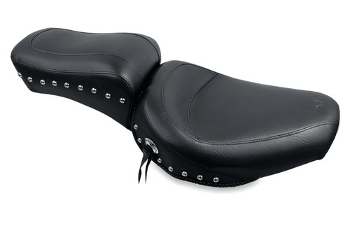 Mustang 58-84 Harley FX/FL Standard Touring 1PC Seat w/Studs - Black - 75302 Photo - Primary