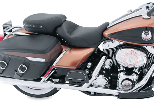 Mustang 08-21 Harley Electra Glide, Rd Glide, Rd King, Str Glide Tour Pass Seat w/Studs - Black - 75469 Photo - Primary