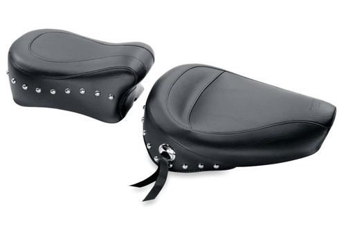 Mustang 82-03 Harley Sportster Standard Touring Pass Seat w/Studs - Black - 75491 Photo - Primary