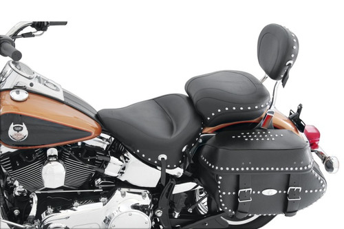 Mustang 06-17 Harley Softail Wide Tire (200mm) Std Touring,Wide Touring Pass Seat w/Studs - Black - 76243 Photo - Primary