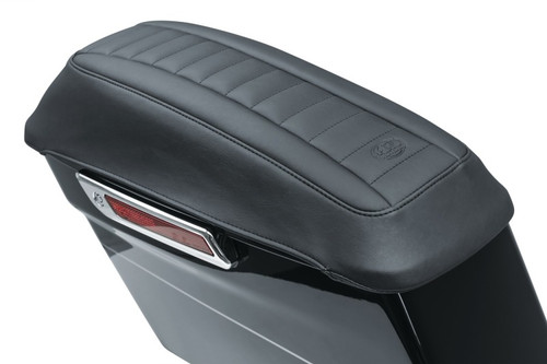 Mustang 08-21 Harley FL Touring Saddlebag Lid Covers Deluxe - Black - 77640 Photo - Primary