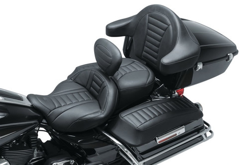 Mustang 08-21 Harley Electra Glide Std, Rd Glide ,Rd King, Str Glide Driver Backrest Deluxe - Black - 79012 Photo - Primary