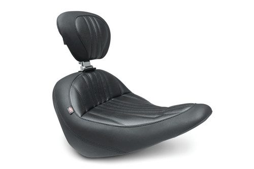 Mustang 18-21 Harley Low Rider, Sport Glide Standard Touring Solo Seat w/ Driver Backrest - Black - 79041 Photo - Primary