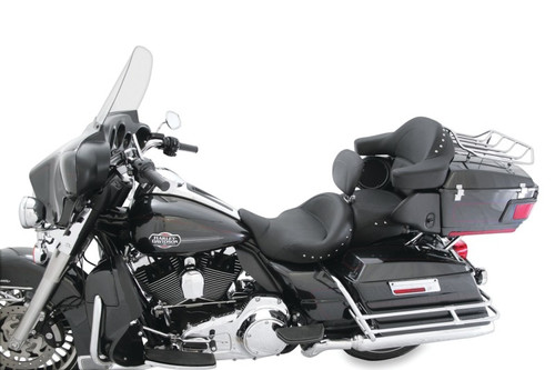 Mustang 08-21 Harley Electra, Rd Glide, Rd King Standard Super Touring Pass Seat w/Studs - Black - 79117 Photo - Primary