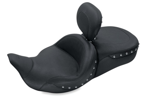 Mustang 08-21 Harley Electra Glide,Rd Glide,Rd King,Str Glide Touring 1PC Seat w/Dr Backrest -Black - 79579 Photo - Primary