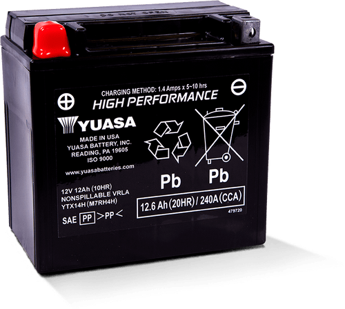 Yuasa YTX14AH Maintenance Free AGM 12 Volt Battery - YUAM72H4A User 1