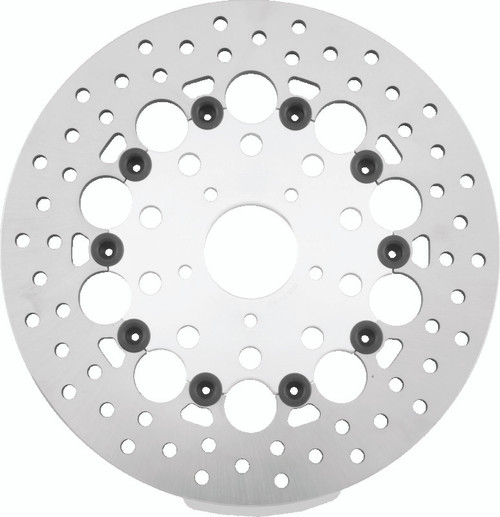 Twin Power 08-13 FLH FLT 6-17 DYNA Front 11.8 Floating Rotor With Holes Silver - 666823 Photo - Primary