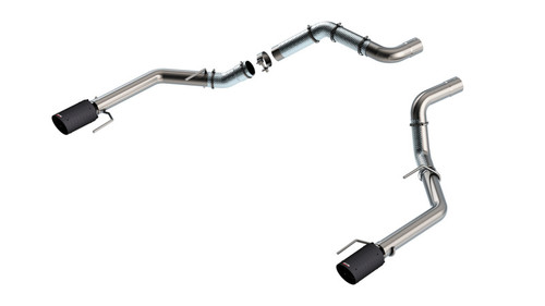 Borla 21-23 Ford Raptor 3in Tail Pipe Kit 4.5in Tip - Carbon Fiber Black Anodized - 60727CFBA Photo - Primary