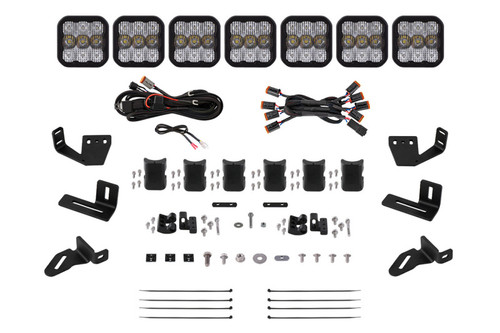 Diode Dynamics Prinsu/Sherpa Roof Racks- SS5 7-Pod CrossLink Mounting Kit - Pro White Combo - DD7828 Photo - Primary