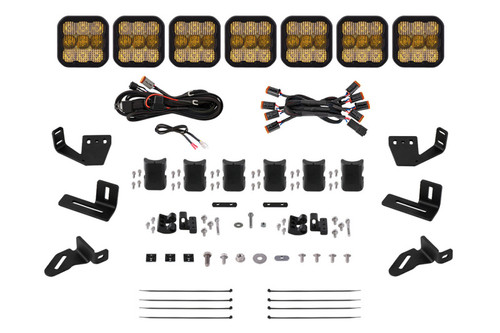 Diode Dynamics Prinsu/Sherpa Roof Racks- SS5 7-Pod CrossLink Mounting Kit - Pro Yellow Combo - DD7829 Photo - Primary