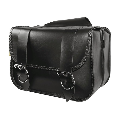 Willie & Max Universal Braided Straight Saddlebags (14.5 in L x 12 in W x 5.5 in H) - Black - 58330-20 User 1