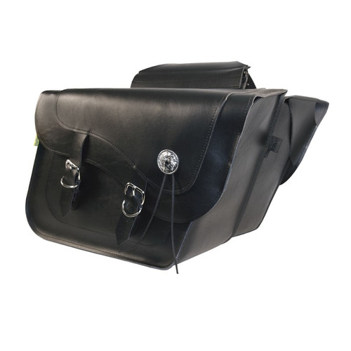 Willie & Max Universal Deluxe Large Slant Saddlebags (16 in L x 11 in W x 6.5 in H) - Black - 58718-00 User 1