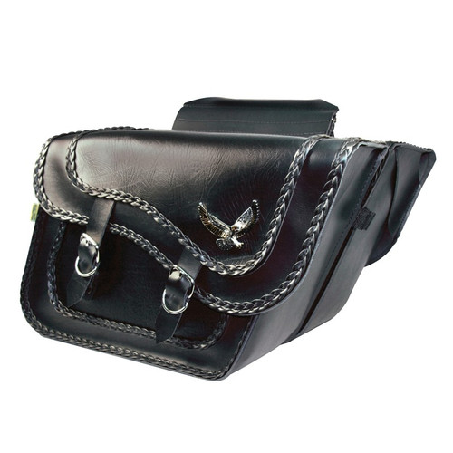 Willie & Max Universal Black Magic Large Slant Saddlebags (16 in L x 11 in W x 6.5 in H) - Black - 58736-20 User 1