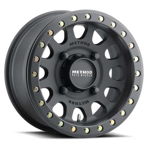 Method MR401 UTV Beadlock 15x7 +38mm Offset 6 x 139.7 BP 81.80mm CB Matte Black Wheel w/ BH-H24100 - MR40157060552B Photo - Primary