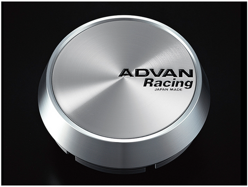 Advan Racing Center Cap 73mm Middle Height - Platinum Silver + Black Letters - YV5966 User 1