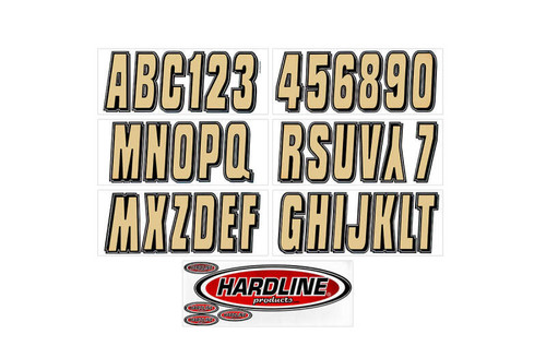 Hardline Boat Lettering Registration Kit 3 in. - 320 Beige/Black - BRBLK320 Photo - Primary