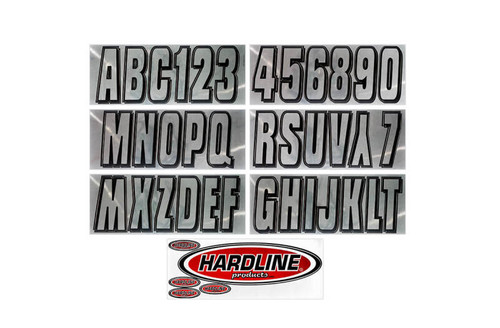 Hardline Boat Lettering Registration Kit 3 in. - 320 Chrome/Black - CHBLK320 Photo - Primary