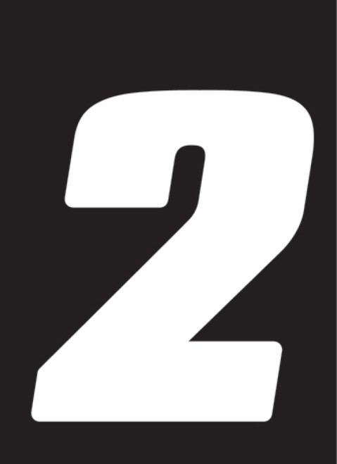 Hardline Dirt Digits 3pk 4 in. - High Gloss Number 2 - White - DD43W-2 Photo - Primary