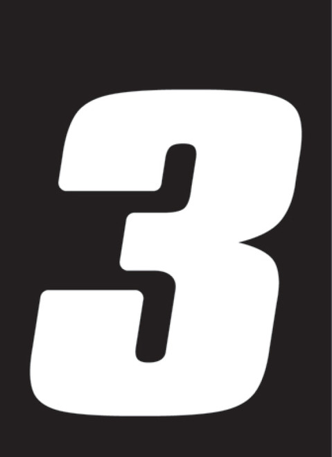 Hardline Dirt Digits 3pk 4 in. - High Gloss Number 3 - White - DD43W-3 Photo - Primary