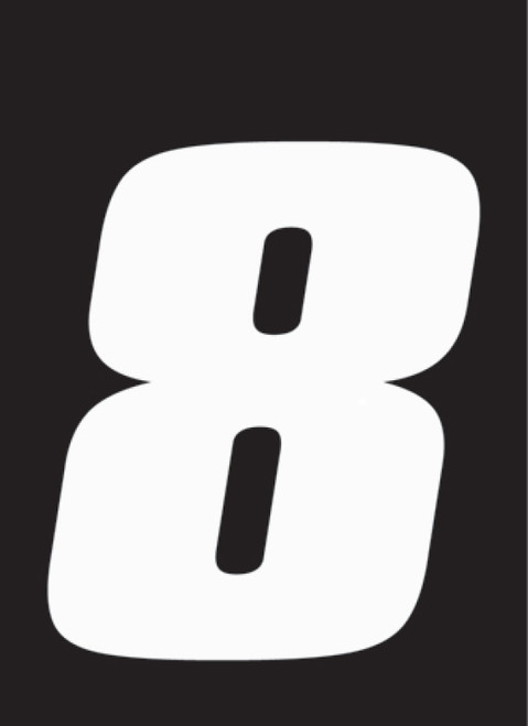Hardline Dirt Digits 3pk 4 in. - High Gloss Number 8 - White - DD43W-8 Photo - Primary