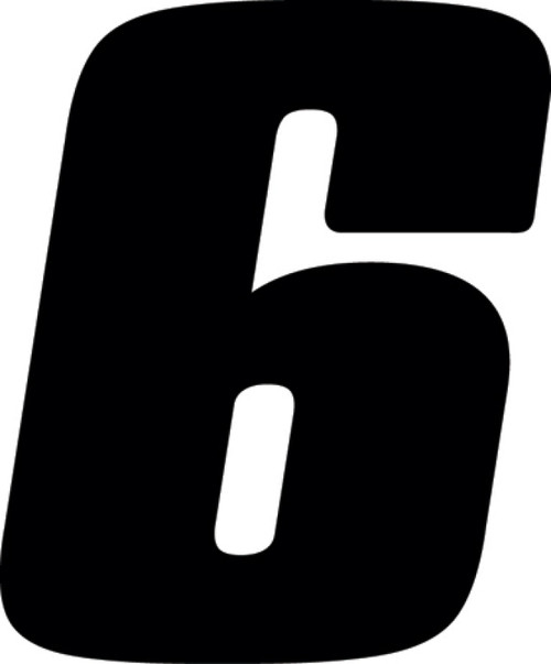 Hardline Dirt Digits 3pk 5.5 in. - High Gloss Number 6 - Black - DD53B-6 Photo - Primary