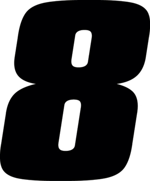 Hardline Dirt Digits 3pk 5.5 in. - High Gloss Number 8 - Black - DD53B-8 Photo - Primary