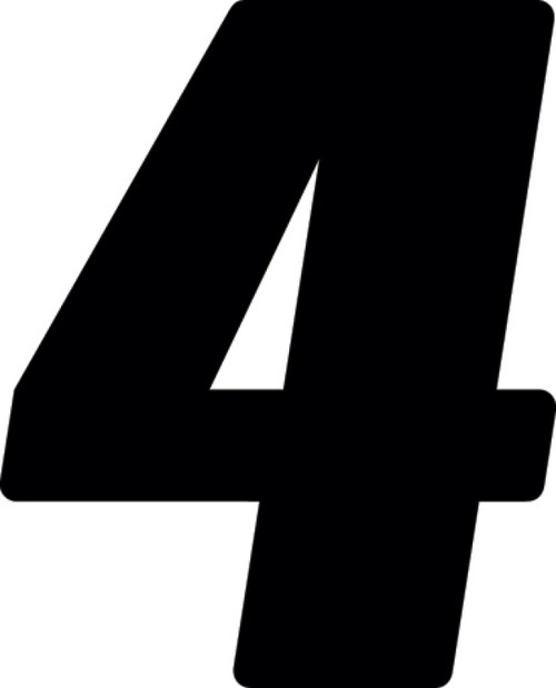 Hardline Dirt Digits 3pk 7 in. - High Gloss Number 4 - Black - DD73B-4 Photo - Primary