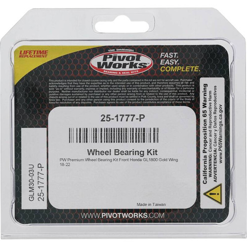 Pivot Works Honda Wheel Bearing Kit Premium Bearings - 25-1777-P Photo - Primary