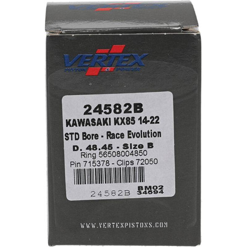 Vertex Piston 14-24 Kawasaki KX 85 85cc Cast Race Evolution Piston Kit - 24582B Photo - Primary