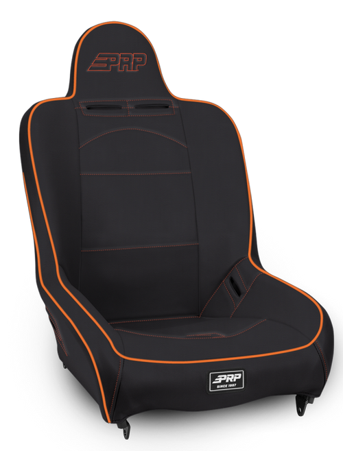PRP Premier High Back Suspension Seat- Black/Orange Vinyl - A100110-201-207 Photo - Primary