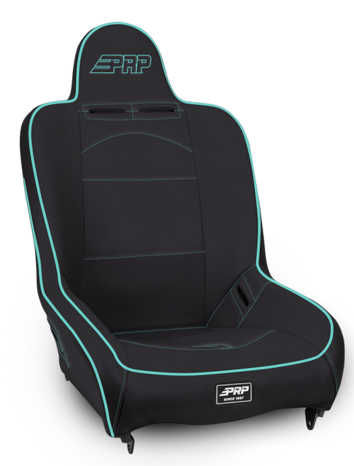 PRP Premier High Back Suspension Seat- Black/Teal Vinyl - A100110-201-238 Photo - Primary