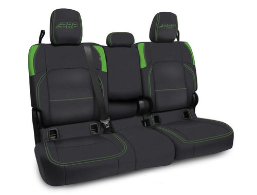 PRP Jeep Wrangler JT Rear Bench Covers - with Armrest - Black/Green - B056-06 Photo - Primary