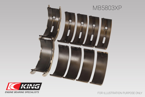 King Engine Bearings Kawasaki ZX-14 (2006-2011) #2/4 (Size +0.25mm) Main Bearing Set - MB1337XP0.25-4