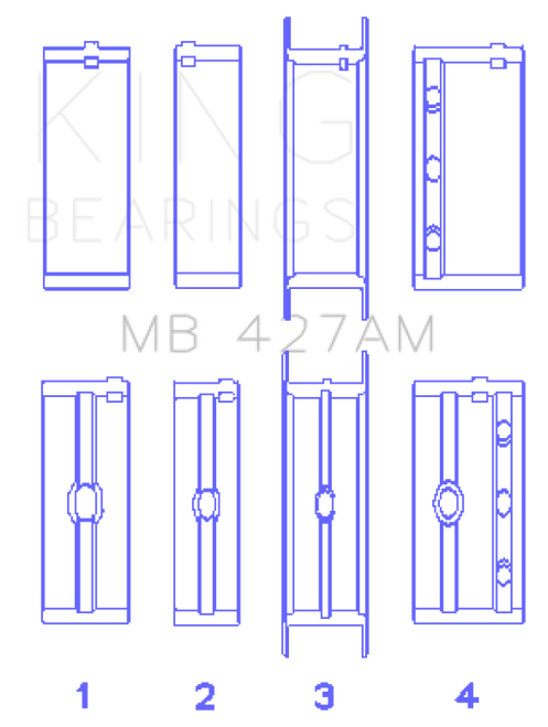 King Engine Bearings ChevrolET 173 V6 (Size +0.75mm) Main Bearing Set - MB427AM0.75 Photo - Primary