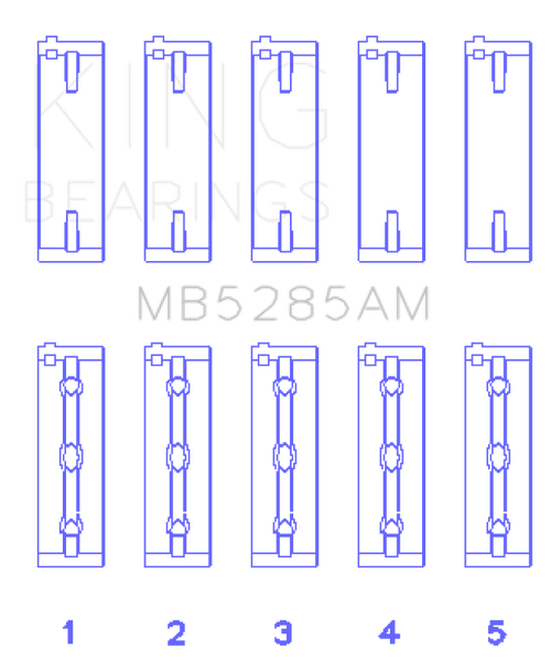 King Engine Bearings Suzuki J18K/J20A (Size +0.50mm) Main Bearing Set - MB5285AM0.5 Photo - Primary