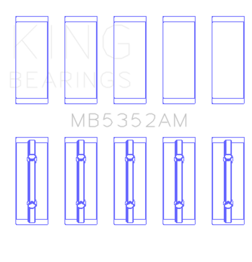 King Engine Bearings Renault K9K/K4M (Size +0.25mm) Main Bearing Set - MB5352AM0.25 Photo - Primary