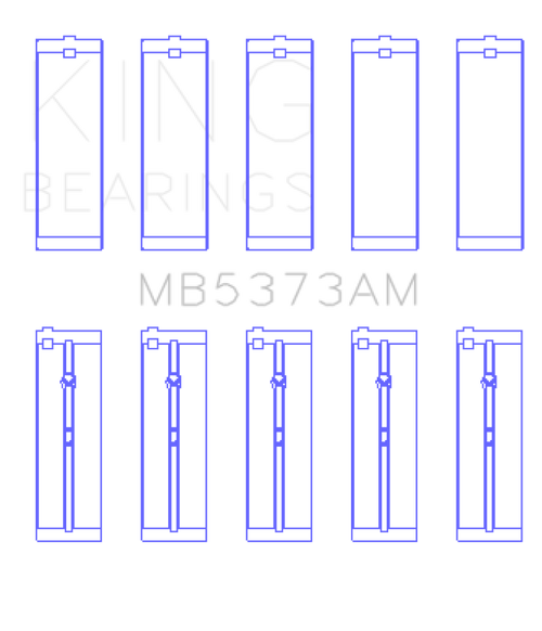 King Engine Bearings Nissan Ga14DE/Ga16DE/Qg18DE (Size +0.50mm) Main Bearing Set - MB5373AM0.5 Photo - Primary