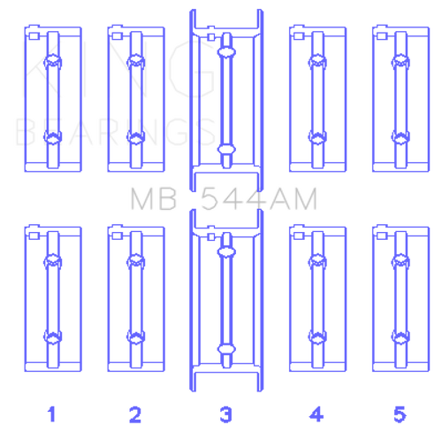 King Engine Bearings BMW M10B15/18/20 (Size +0.75mm) Main Bearing Set - MB544AM0.75 Photo - Primary