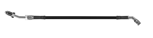 Goodridge 70in Universal Clutch Line w/SS Fittings & Black Hose - 45Deg Banjo w/20Deg 7/16 UNF - HD1046-1CC-BK70 Photo - Primary