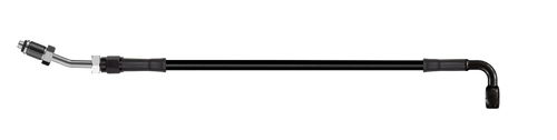 Goodridge 70in Universal Clutch Line w/Blk Zinc Fittings & Blk Hose - 90Deg Banjo w/20Deg 7/16 UNF - HD1091-1CB-BK70 Photo - Primary