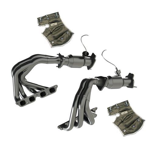 Kooks 22+ Chevrolet C8 Corvette Z06 LT6 SS Tri-Y Headers w/ GREEN Cats w/ Heat Blankets - 2181HY30B Photo - Primary
