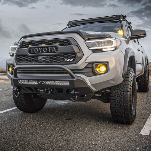 Cali Raised 16-23 Toyota Tacoma Stealth Bumper - Bull Bar / 32In Led Bar Combo W/ Tall Switch - CR3354 Photo - Primary