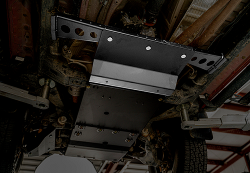 Cali Raised 16-23 Toyota Tacoma Transfer Case Skid Plate / Yes Manual Transmission / Aluminum / Raw - CR3676 Photo - Primary